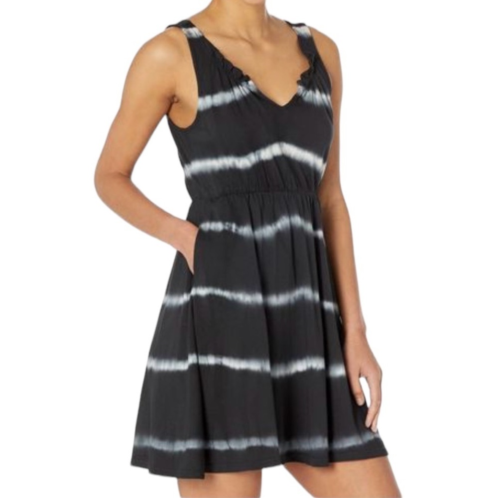 4/$40 Lucky Brand Tie Dye Sleeveless V-Neck Babydoll Midi Tee Shirt Dress